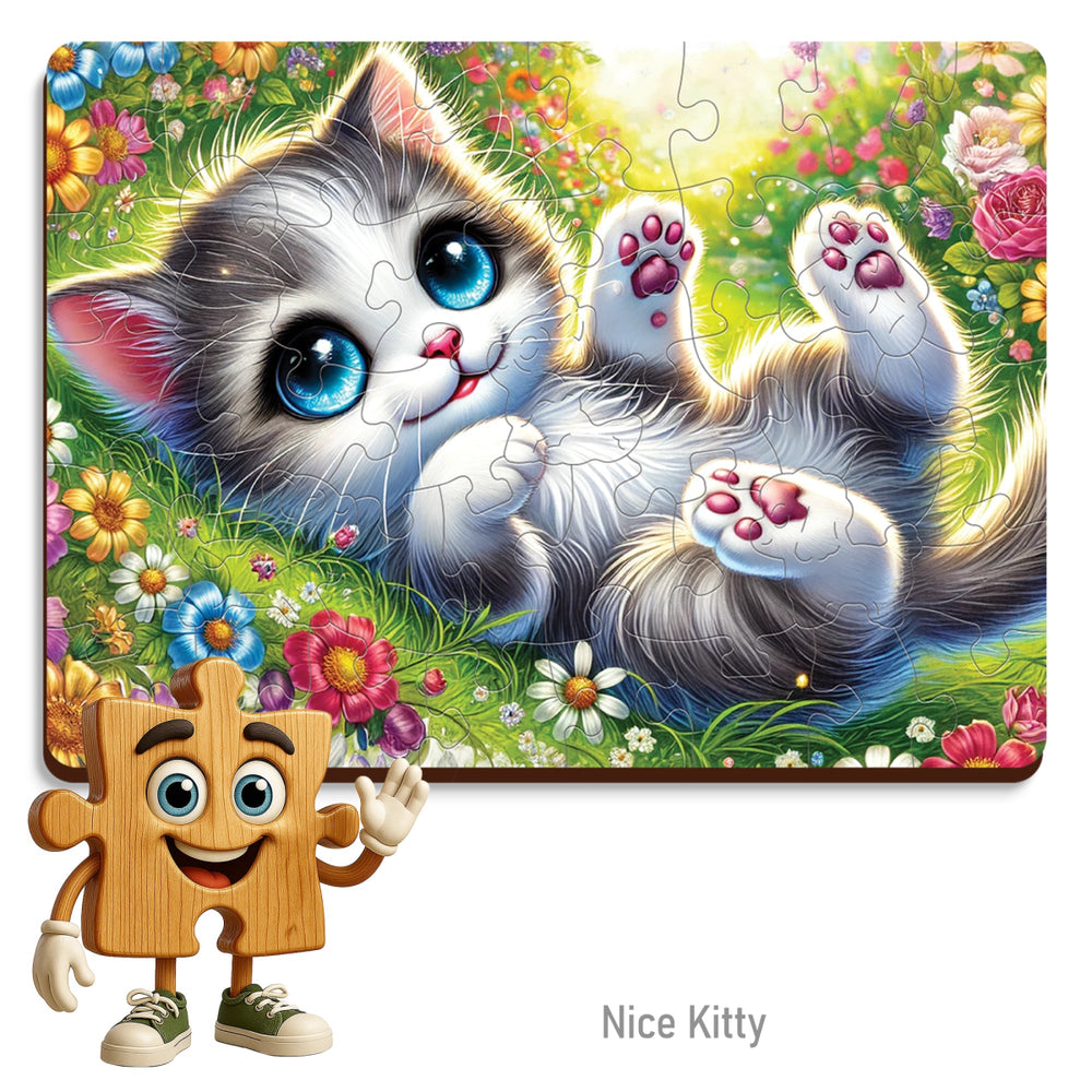 WOODEN.CITY – Nettes Kätzchen | 3D Holzpuzzle - Lama Welt