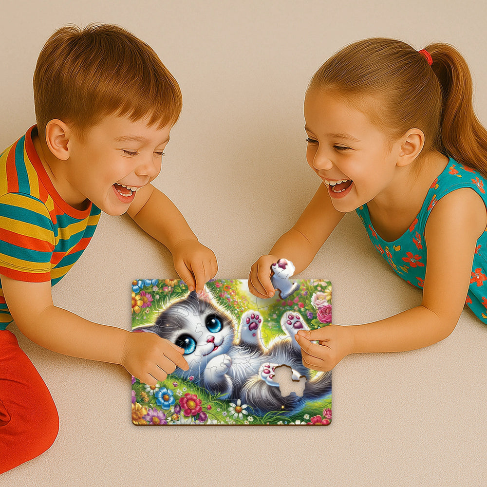 WOODEN.CITY – Nettes Kätzchen | 3D Holzpuzzle - Lama Welt