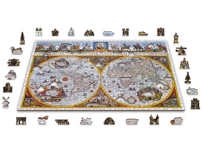 WOODEN.CITY – Nova Terrarum Antike Karte | 3D Holzpuzzle - Lama Welt