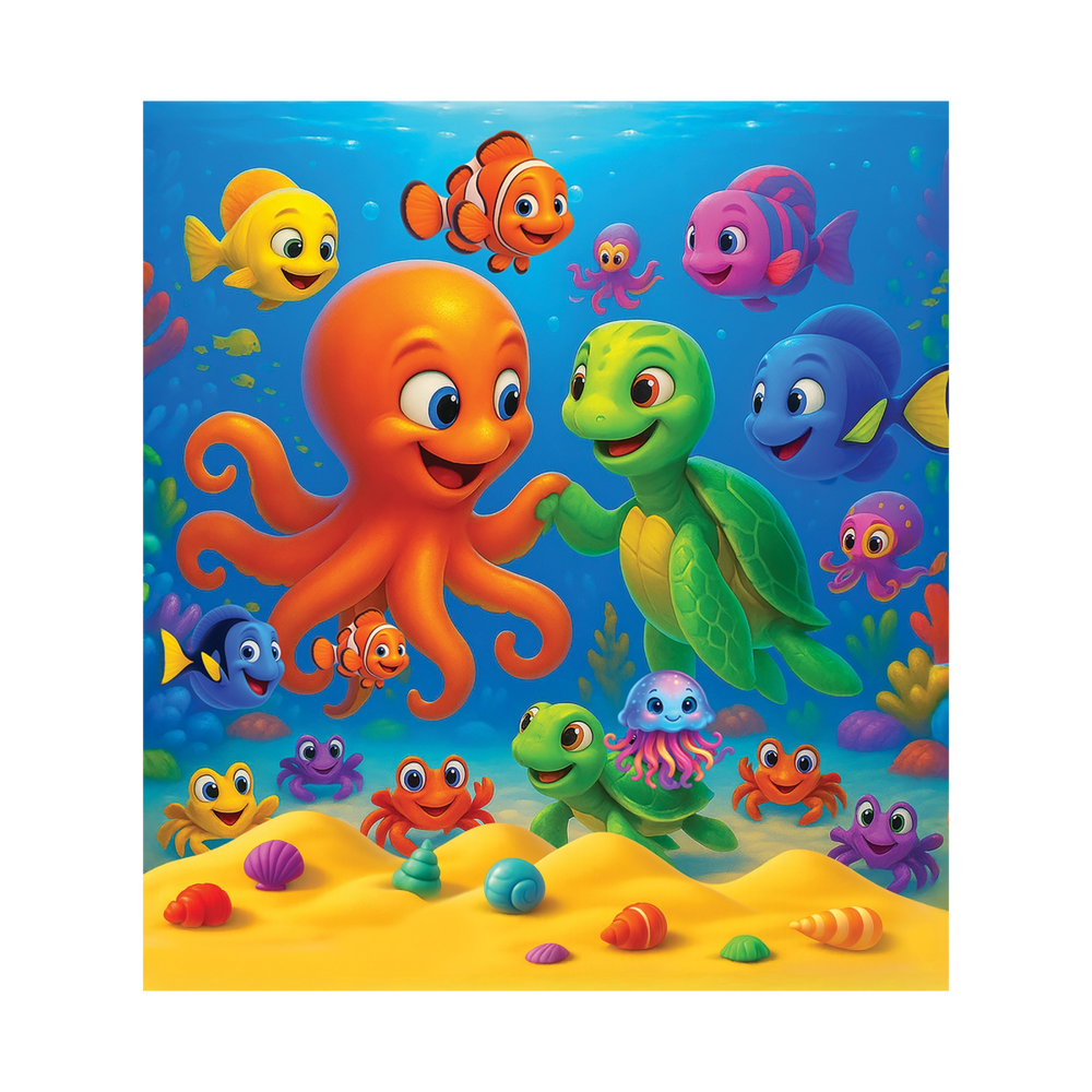 WOODEN.CITY – Oktopus Und Schildkröte | 3D Holzpuzzle - Lama Welt