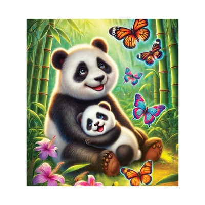 WOODEN.CITY – Panda - Schmetterlingsreise | 3D Holzpuzzle - Lama Welt