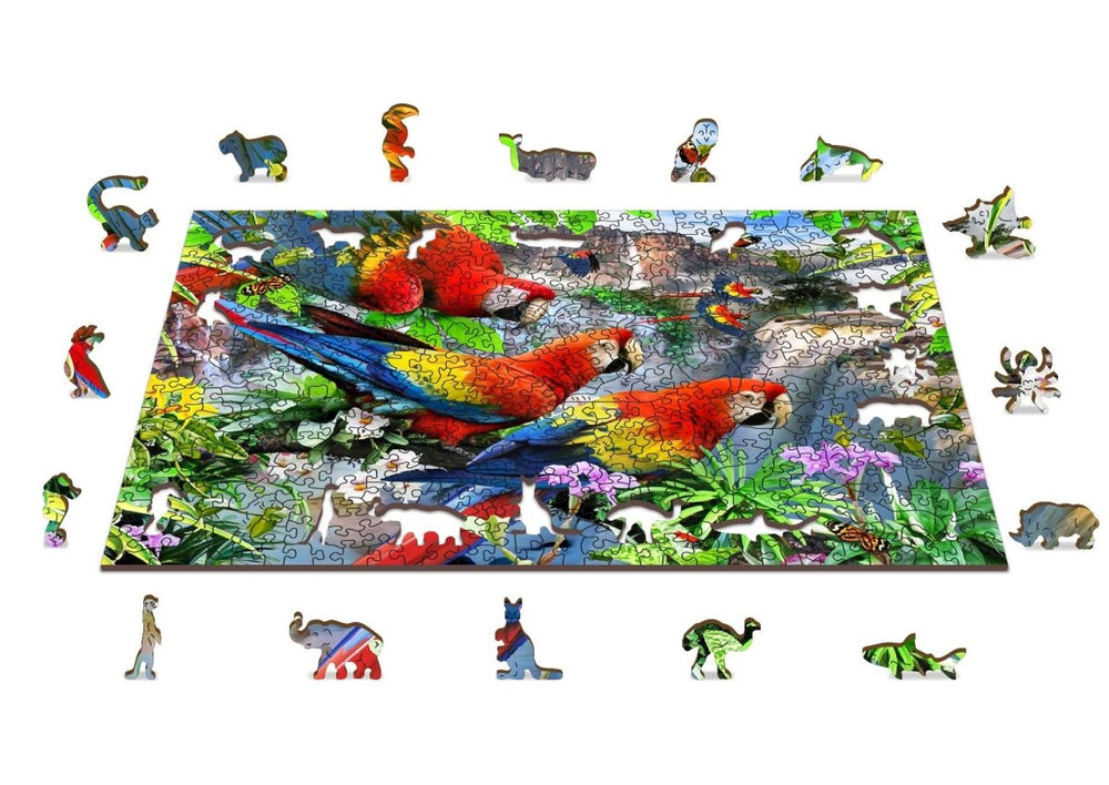 WOODEN.CITY – Papageieninsel | 3D Holzpuzzle - Lama Welt