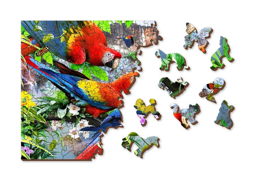 WOODEN.CITY – Papageieninsel | 3D Holzpuzzle - Lama Welt
