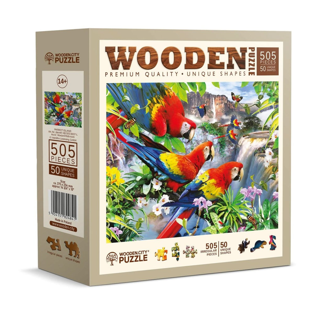 WOODEN.CITY – Papageieninsel | 3D Holzpuzzle - Lama Welt