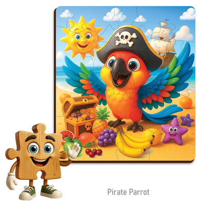WOODEN.CITY – Piratenpapagei | 3D Holzpuzzle - Lama Welt
