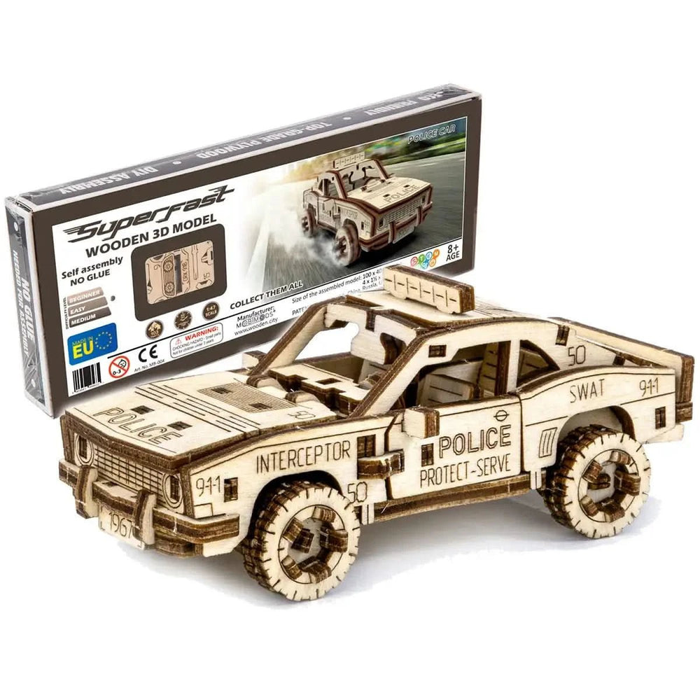 WOODEN.CITY – Polizeiwagen | 3D Holzpuzzle - Lama Welt