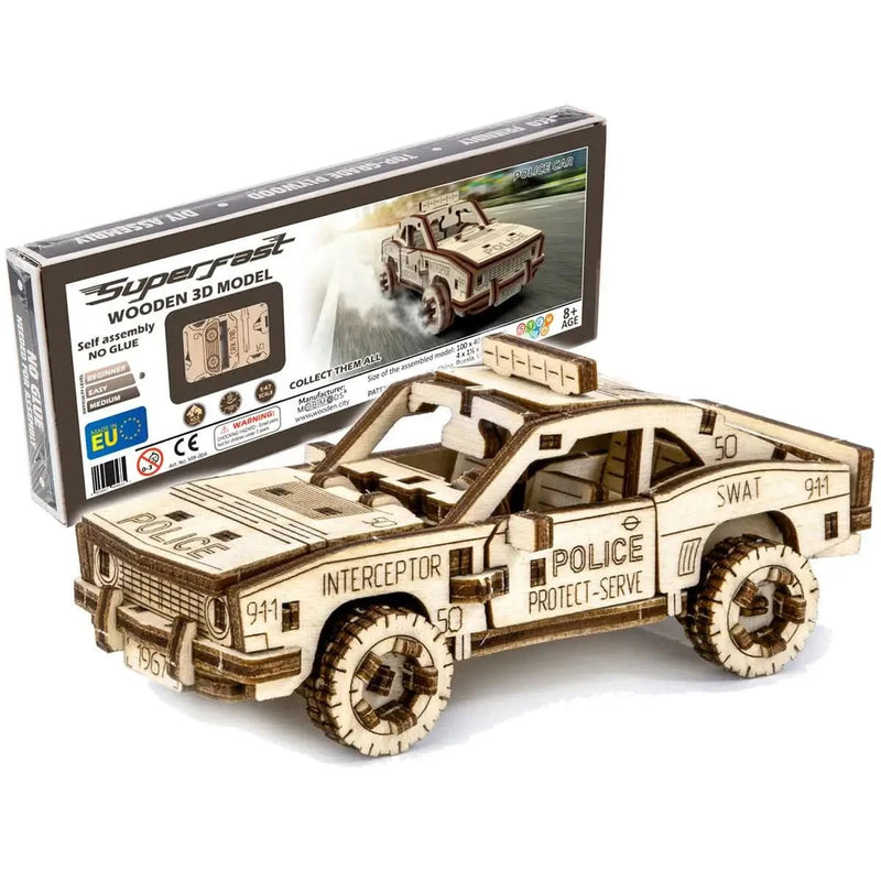 WOODEN.CITY – Polizeiwagen | 3D Holzpuzzle - Lama Welt