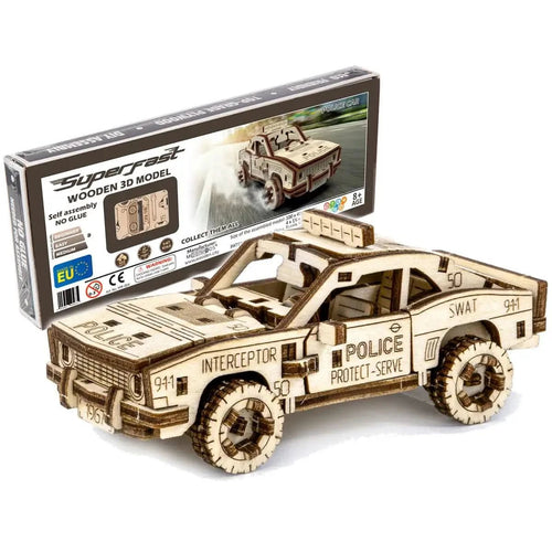WOODEN.CITY – Polizeiwagen | 3D Holzpuzzle - Lama Welt
