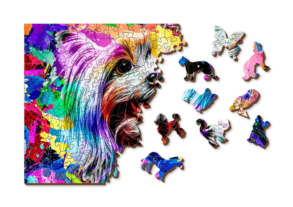 WOODEN.CITY – Pop Art Yorkshire Terrier | 3D Holzpuzzle - Lama Welt