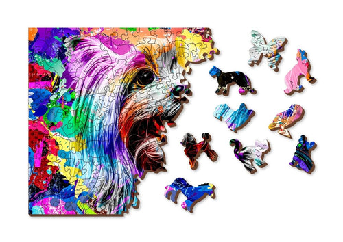 WOODEN.CITY – Pop Art Yorkshire Terrier | 3D Holzpuzzle - Lama Welt