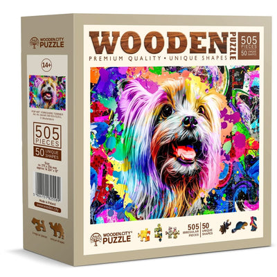 WOODEN.CITY – Pop Art Yorkshire Terrier | 3D Holzpuzzle - Lama Welt