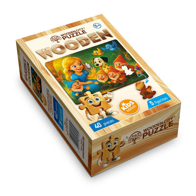 WOODEN.CITY – Prinzessin Und Die Zwerge | 3D Holzpuzzle - Lama Welt