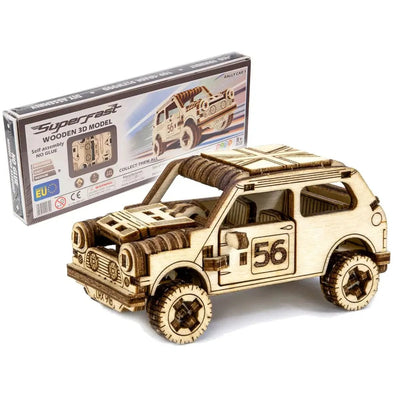 WOODEN.CITY – Rallye - Wagen 1 | 3D Holzpuzzle - Lama Welt