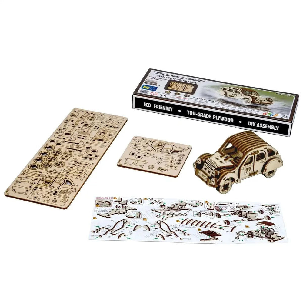 WOODEN.CITY – Rallye - Wagen 2 | 3D Holzpuzzle - Lama Welt