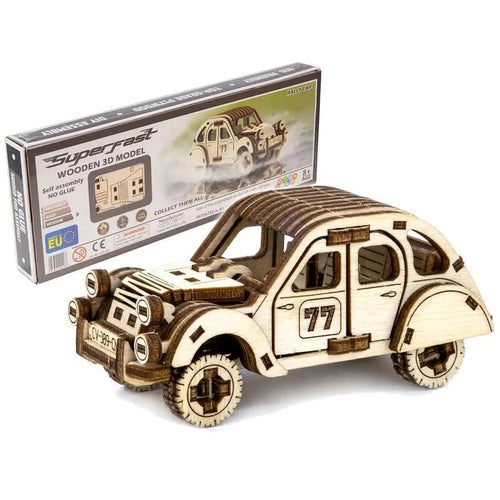 WOODEN.CITY – Rallye - Wagen 2 | 3D Holzpuzzle - Lama Welt