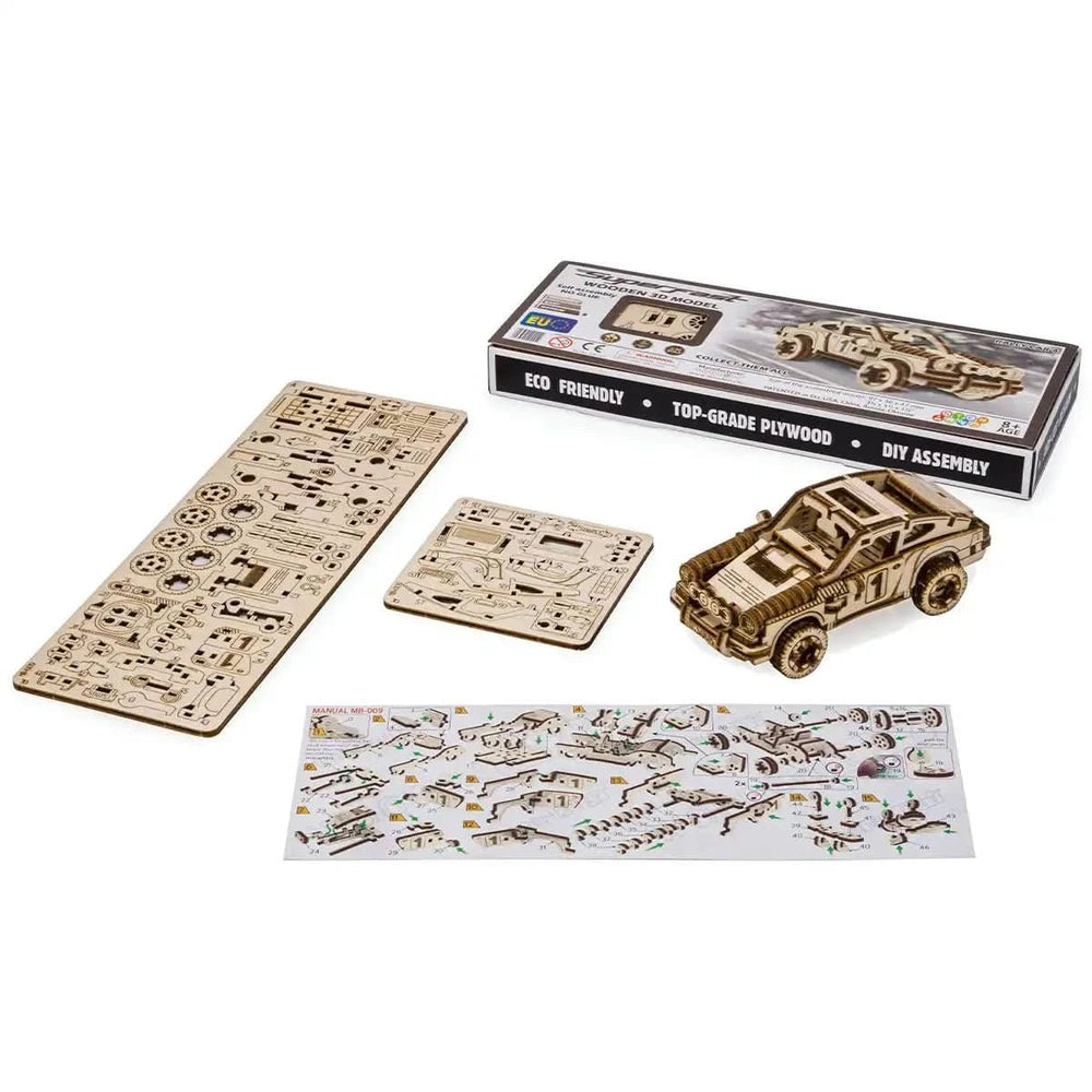 WOODEN.CITY – Rallye - Wagen 4 | 3D Holzpuzzle - Lama Welt