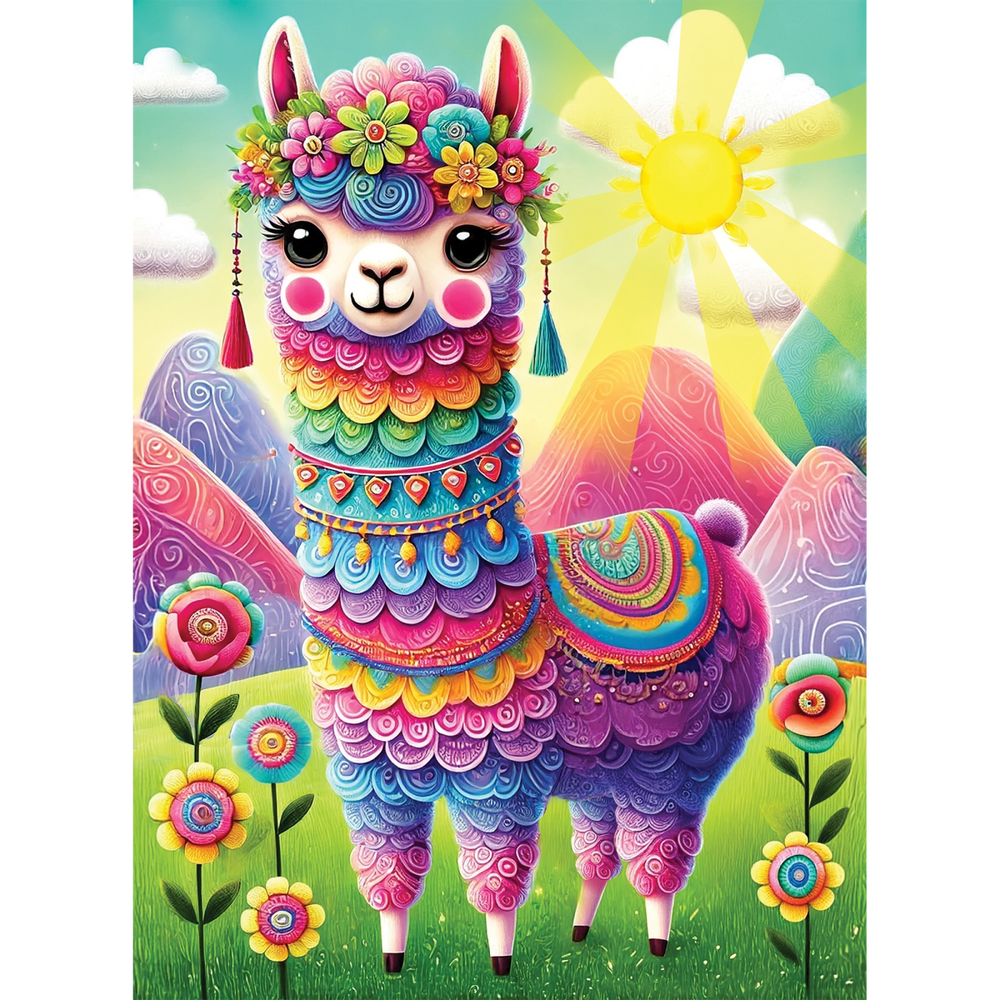 WOODEN.CITY – Regenbogen Ruft Zur Party | 3D Holzpuzzle - Lama Welt