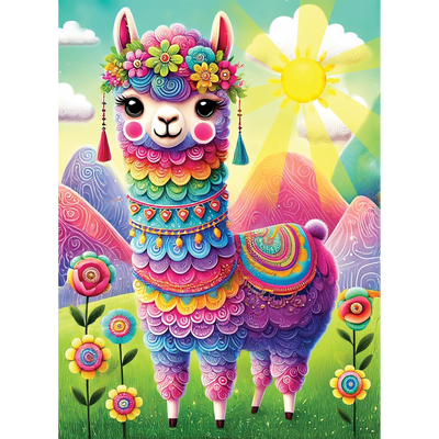 WOODEN.CITY – Regenbogen Ruft Zur Party | 3D Holzpuzzle - Lama Welt