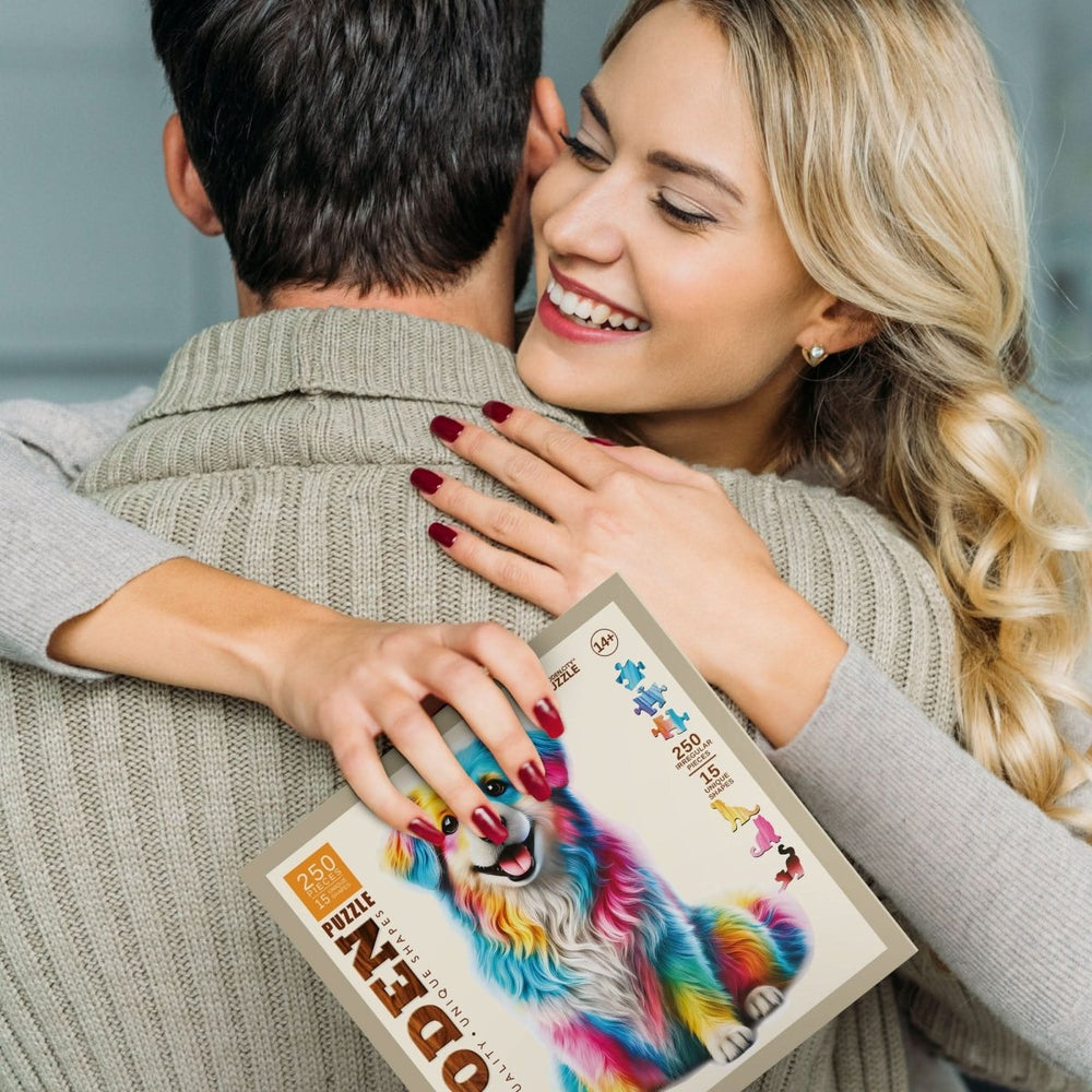 WOODEN.CITY – Regenbogenfreund | 3D Holzpuzzle - Lama Welt