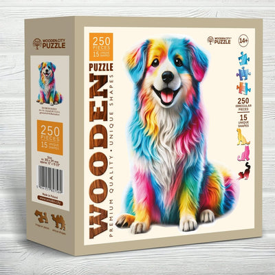 WOODEN.CITY – Regenbogenfreund | 3D Holzpuzzle - Lama Welt