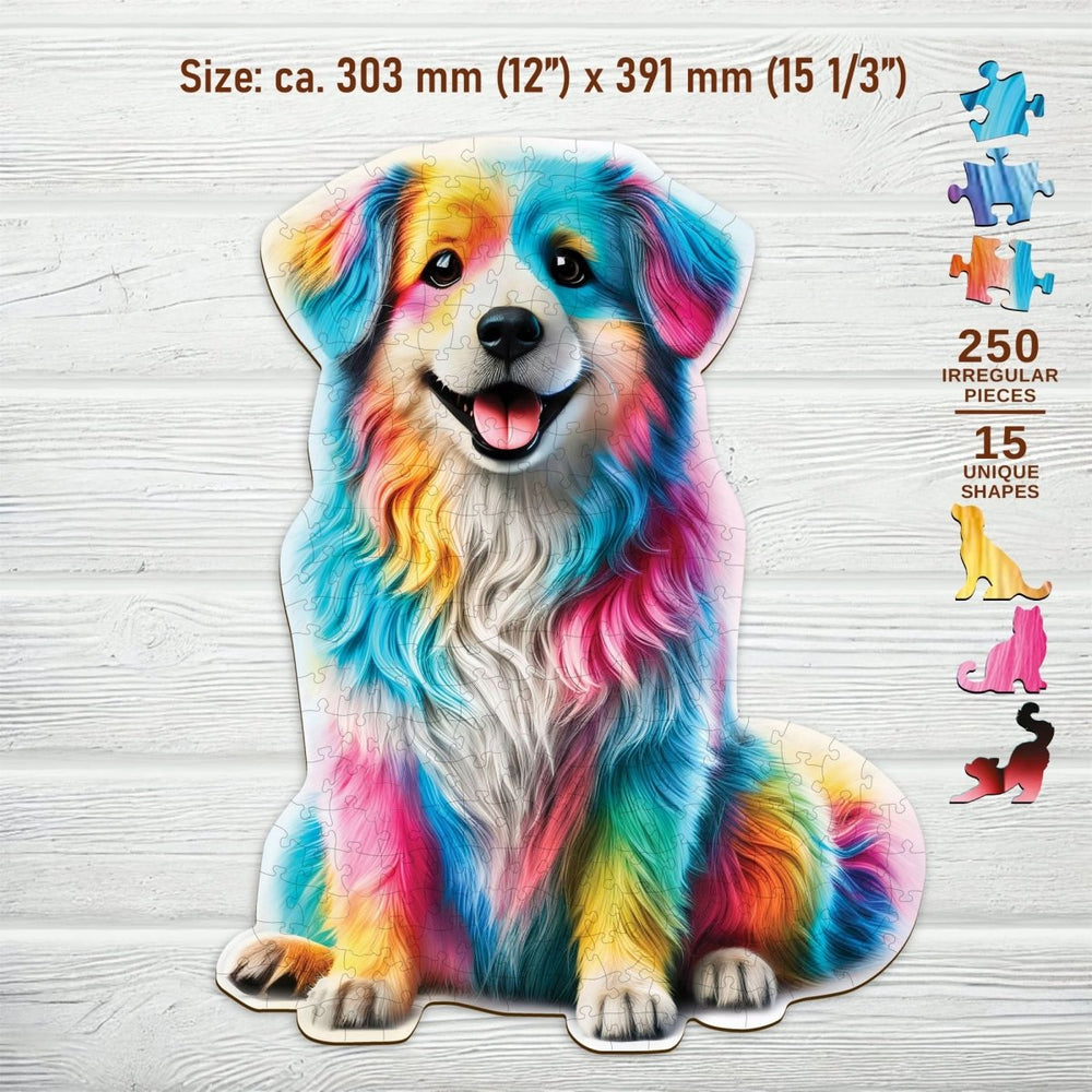 WOODEN.CITY – Regenbogenfreund | 3D Holzpuzzle - Lama Welt