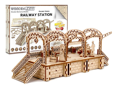 WOODEN.CITY – Rundbahn Mit Kreuzung | 3D Holzpuzzle - Lama Welt