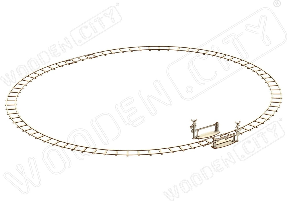 WOODEN.CITY – Rundbahn Mit Kreuzung | 3D Holzpuzzle - Lama Welt