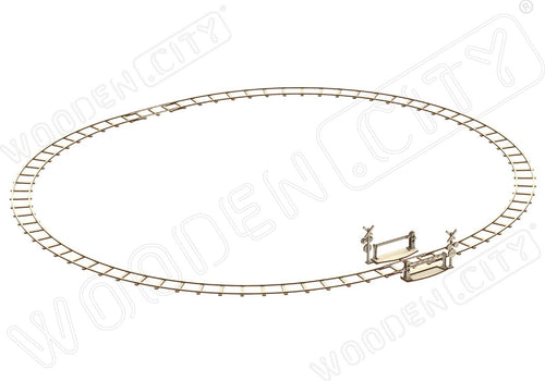 WOODEN.CITY – Rundbahn Mit Kreuzung | 3D Holzpuzzle - Lama Welt