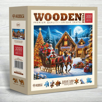 WOODEN.CITY – Santa Klaus Kommt | 3D Holzpuzzle - Lama Welt
