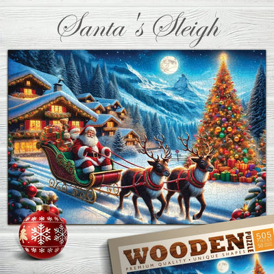 WOODEN.CITY – Santas Schlitten | 3D Holzpuzzle - Lama Welt
