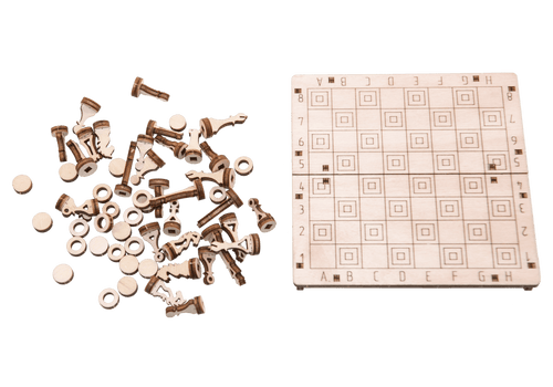 WOODEN.CITY – Schach/Dame 2 In 1 Set | 3D Holzpuzzle - Lama Welt