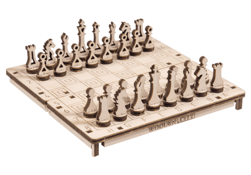 WOODEN.CITY – Schach/Dame 2 In 1 Set | 3D Holzpuzzle - Lama Welt