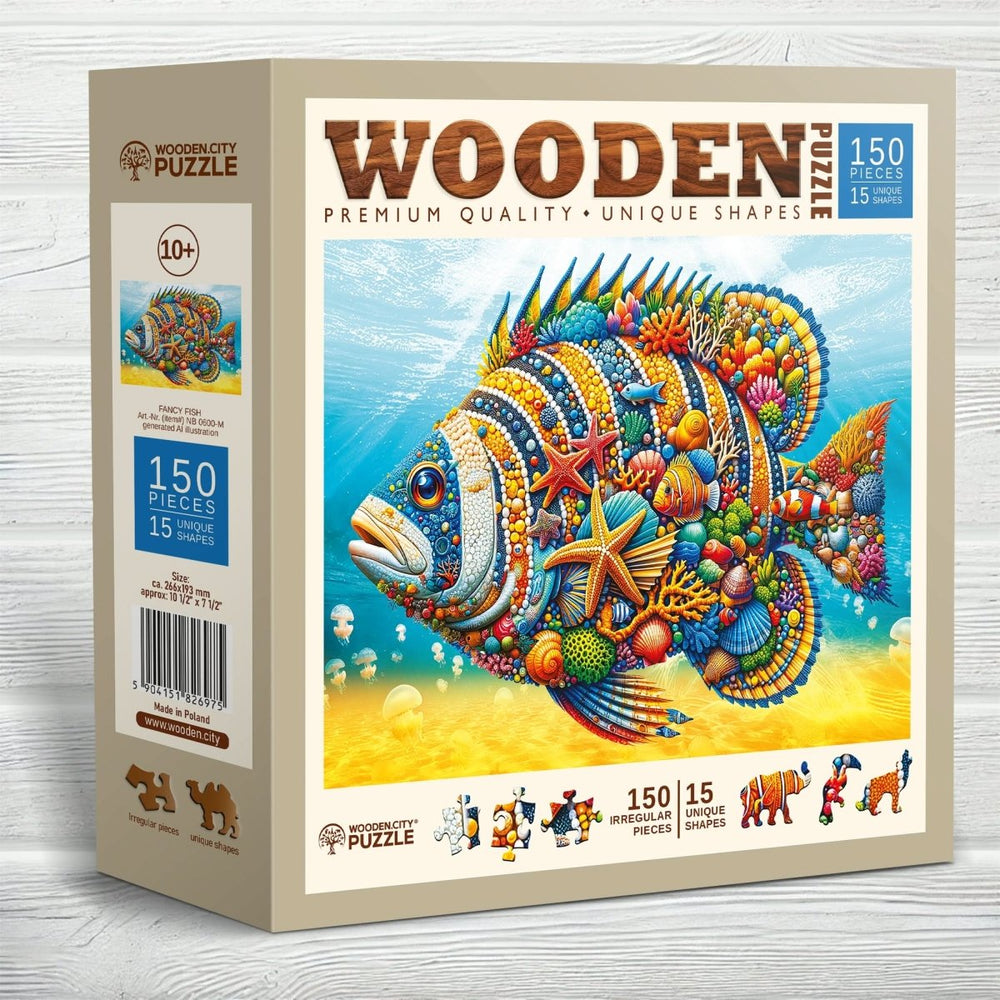 WOODEN.CITY – Schicke Fische | 3D Holzpuzzle - Lama Welt