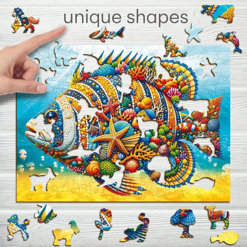 WOODEN.CITY – Schicke Fische | 3D Holzpuzzle - Lama Welt