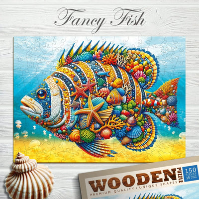WOODEN.CITY – Schicke Fische | 3D Holzpuzzle - Lama Welt