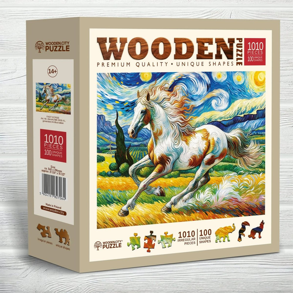 WOODEN.CITY – Schnelles Pferd | 3D Holzpuzzle - Lama Welt