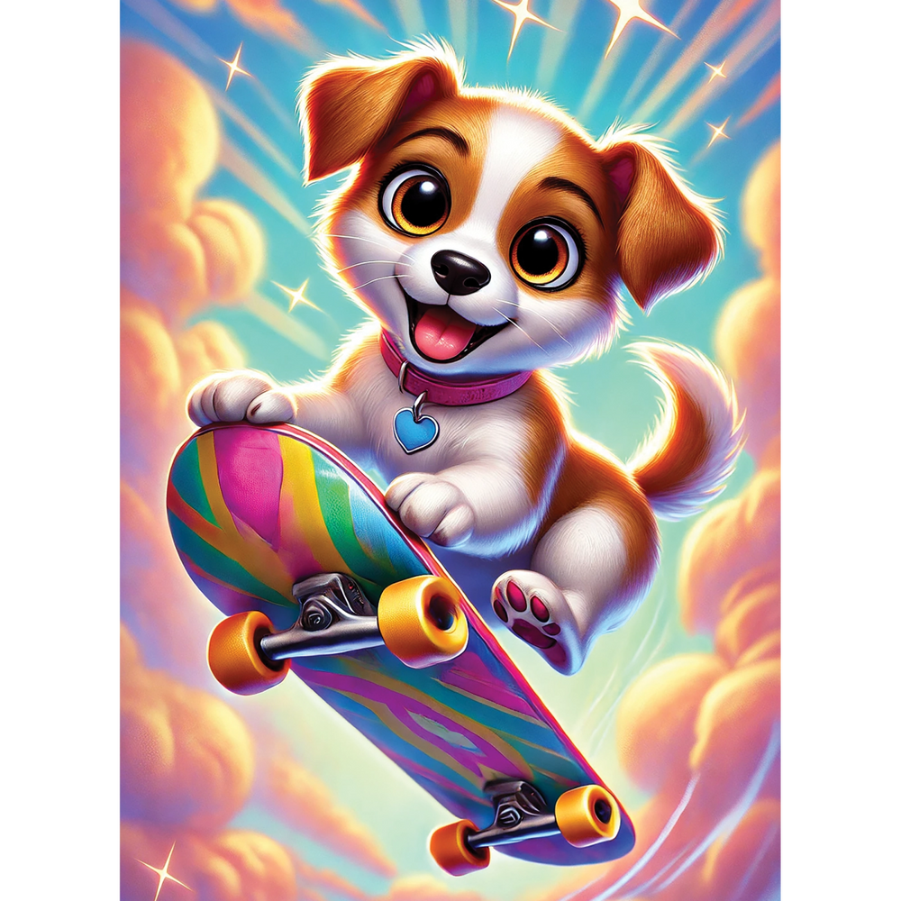 WOODEN.CITY – Skateboard - Welpenspaß | 3D Holzpuzzle - Lama Welt