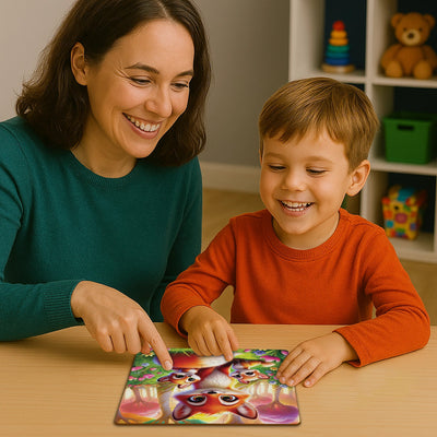 WOODEN.CITY – Skurrile Fuchsfamilie | 3D Holzpuzzle - Lama Welt