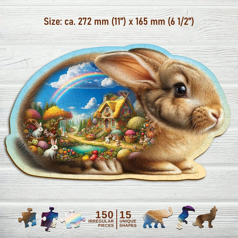 WOODEN.CITY – Sonniger Hase | 3D Holzpuzzle - Lama Welt