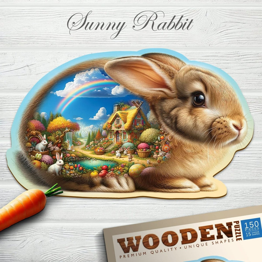WOODEN.CITY – Sonniger Hase | 3D Holzpuzzle - Lama Welt