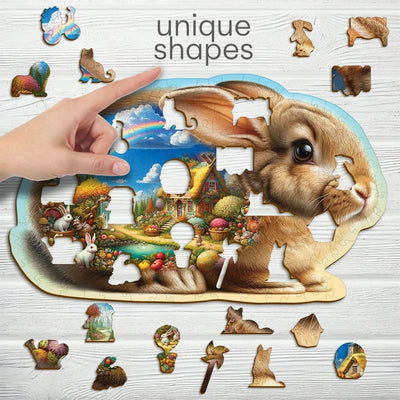 WOODEN.CITY – Sonniger Hase | 3D Holzpuzzle - Lama Welt