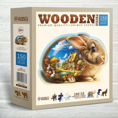 WOODEN.CITY – Sonniger Hase | 3D Holzpuzzle - Lama Welt