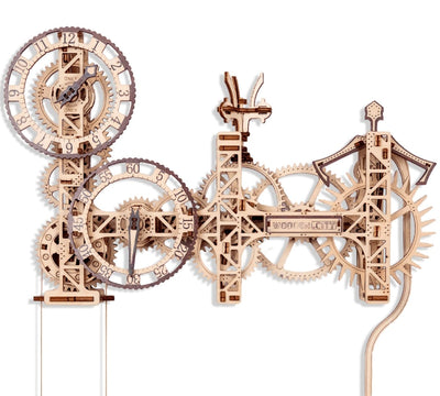 WOODEN.CITY – Steampunk Wanduhr | 3D Holzpuzzle - Lama Welt