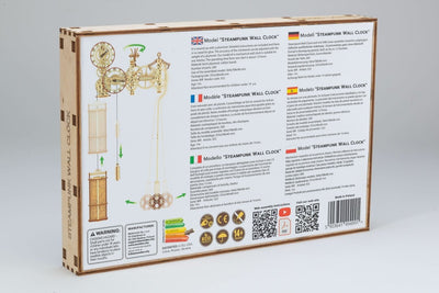 WOODEN.CITY – Steampunk Wanduhr | 3D Holzpuzzle - Lama Welt