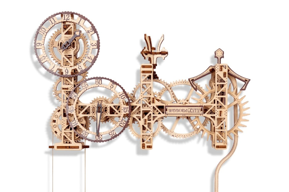 WOODEN.CITY – Steampunk Wanduhr | 3D Holzpuzzle - Lama Welt