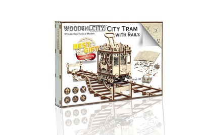 WOODEN.CITY – Straßenbahn Mit Gleisen | 3D Holzpuzzle - Lama Welt