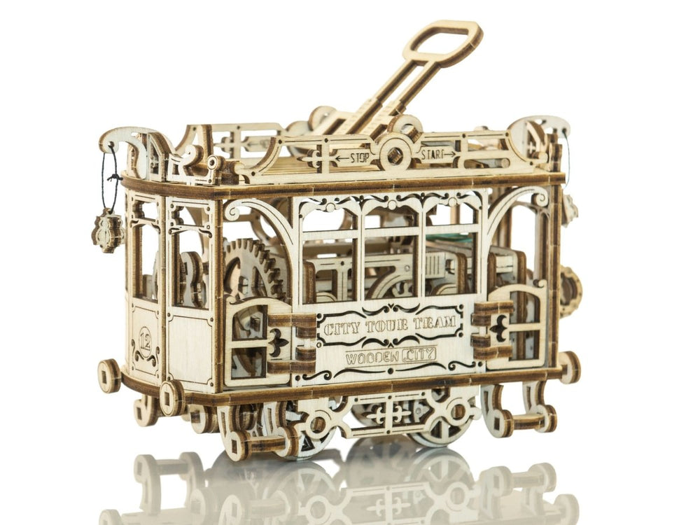 WOODEN.CITY – Straßenbahn Mit Gleisen | 3D Holzpuzzle - Lama Welt