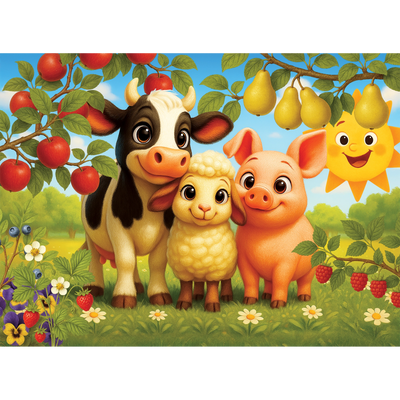 WOODEN.CITY – Tiere Im Obstgarten | 3D Holzpuzzle - Lama Welt