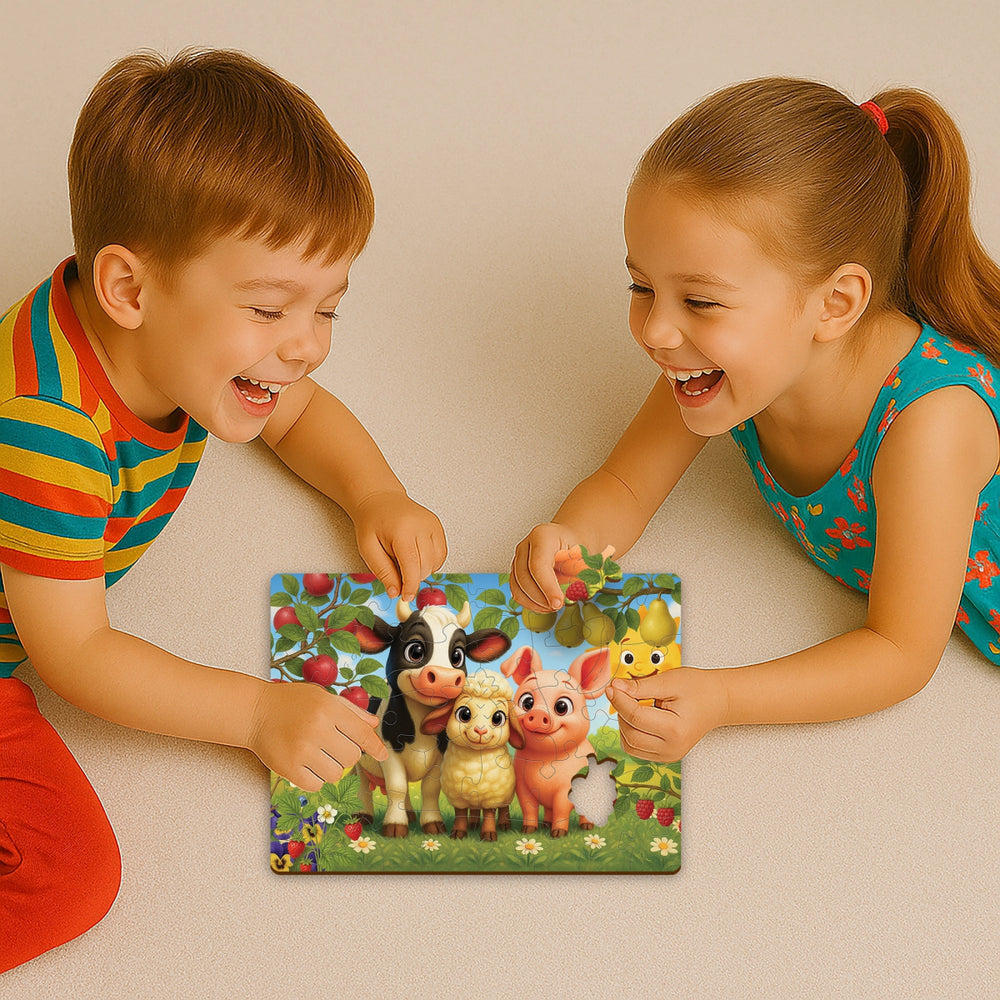 WOODEN.CITY – Tiere Im Obstgarten | 3D Holzpuzzle - Lama Welt