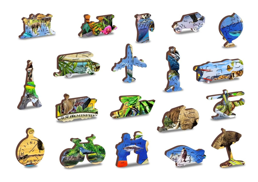 WOODEN.CITY – Tierreich - Karte | 3D Holzpuzzle - Lama Welt